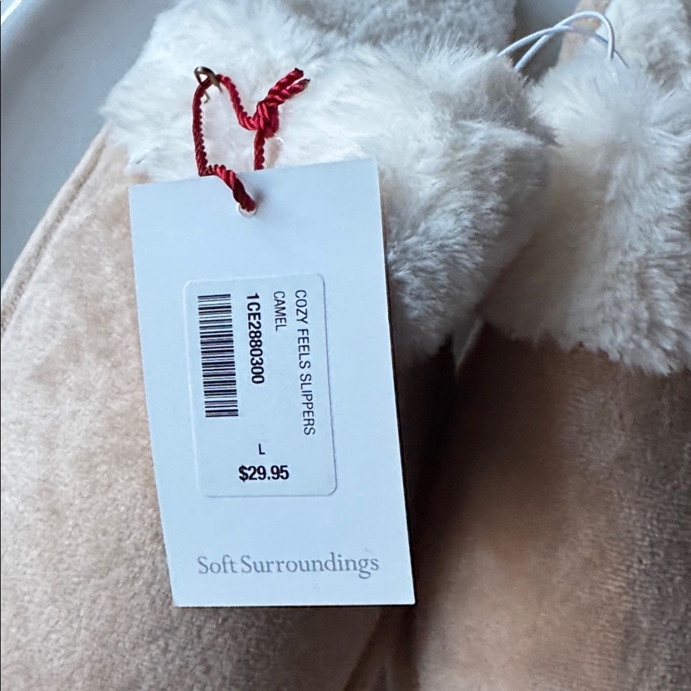 Soft Surroundings Tan Faux Fur Slippers - Picture 3 of 3